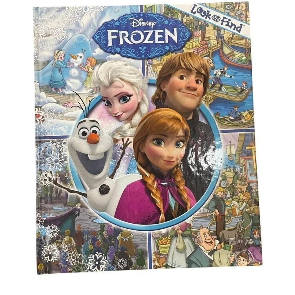 Disney Frozen Look and Find Hardcover Childrens Activity Book Anna Elsa Olaf